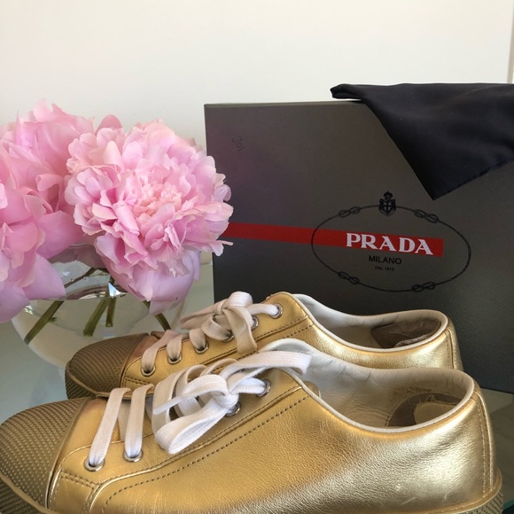 Prada Gold and White stylish runners. - Picture 2 of 4